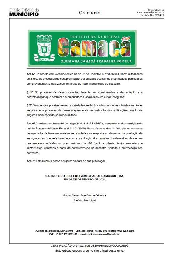 Camacã: Chuvas fortes constantes faz o prefeito Paulo do Gás decretar estado de emergência
